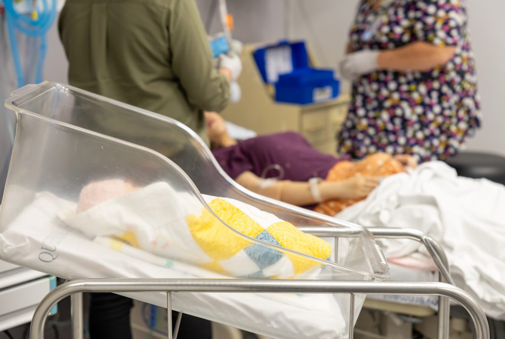 Clinicians practicing emergency birth skills in the CSDS Maternity Emergency Program (MEP)